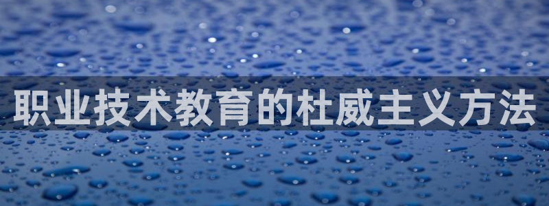 ag九游会j9登录入口旧版|职业技术教育的杜威主义方法